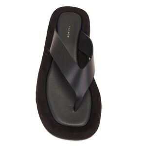 The Row GINZA Leather Sandal (Black)